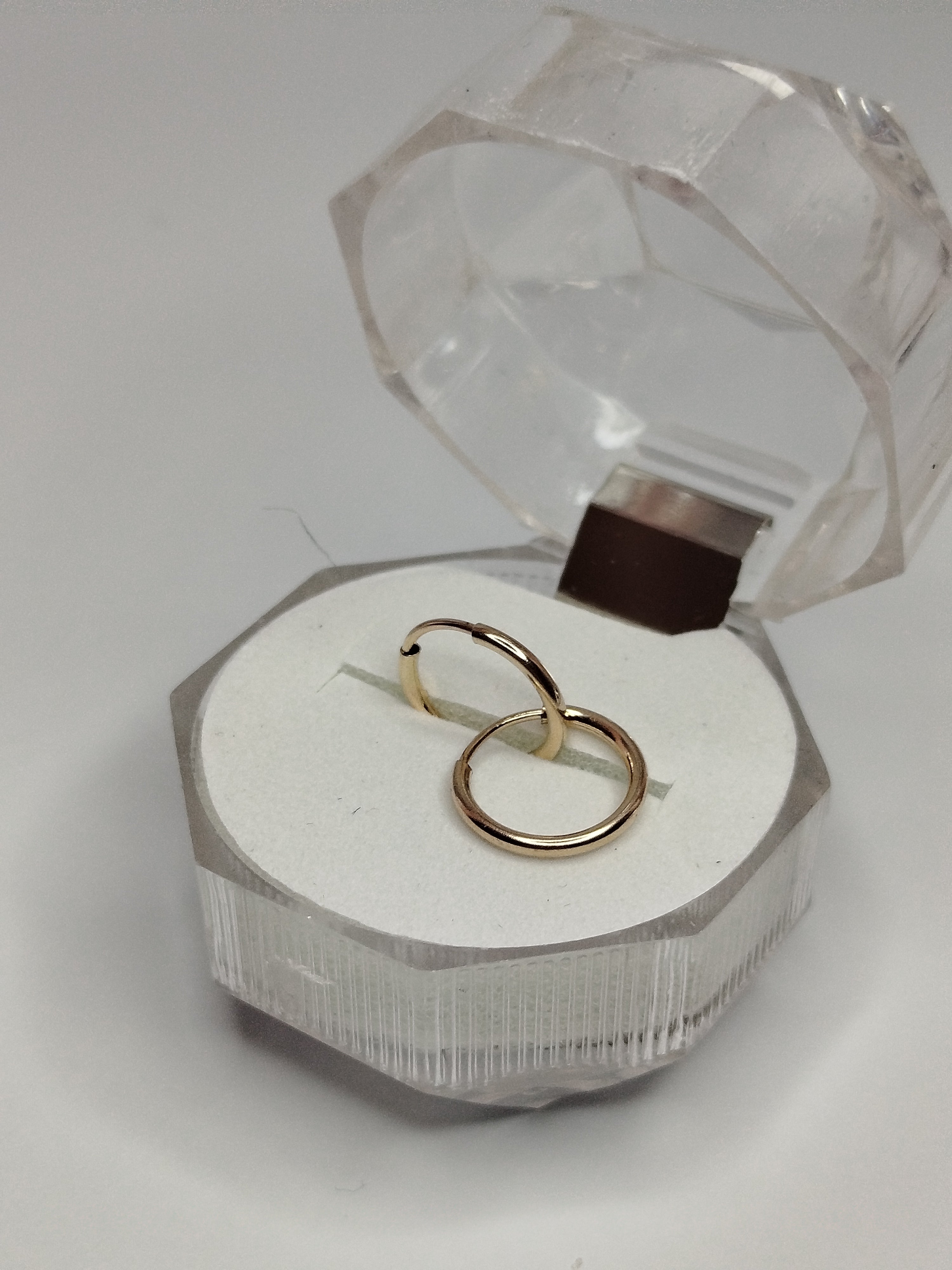 Aros tubos de oro 14k mujer