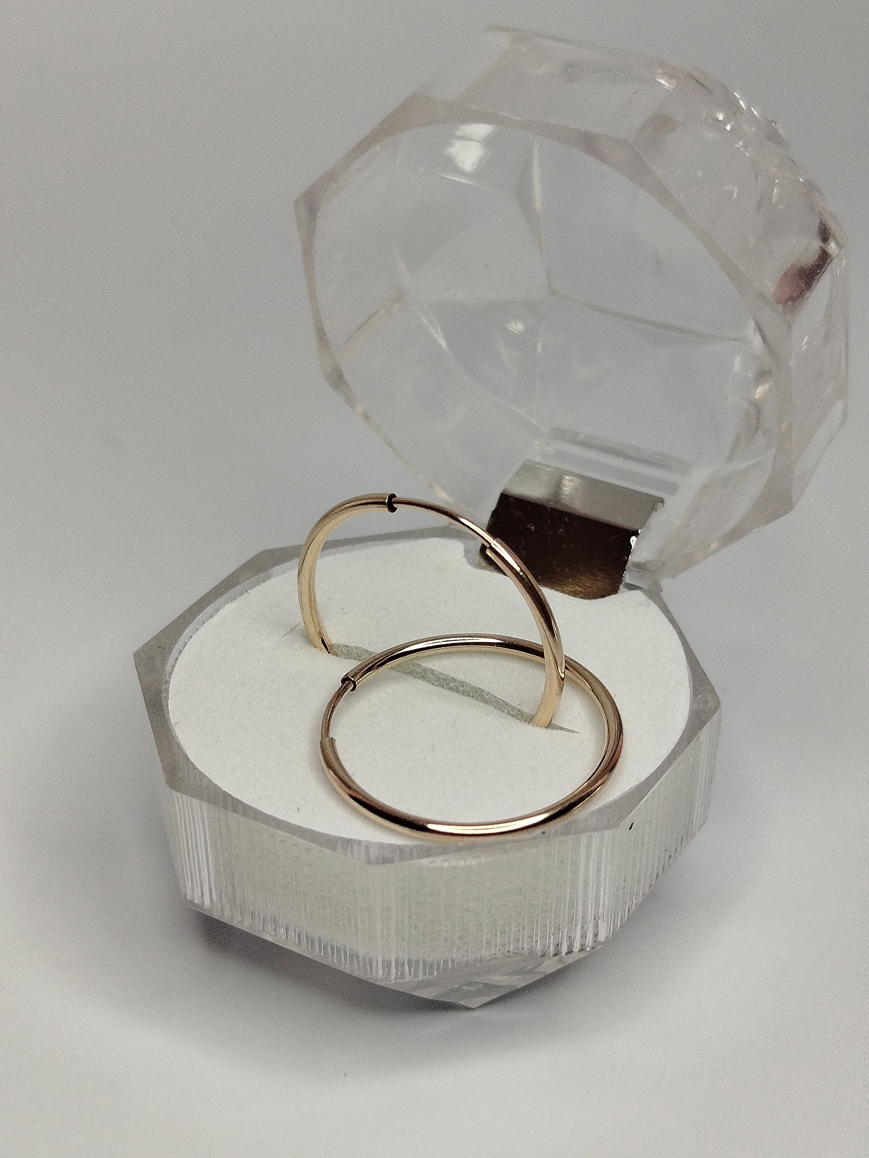 Aros tubos de oro 14k mujer