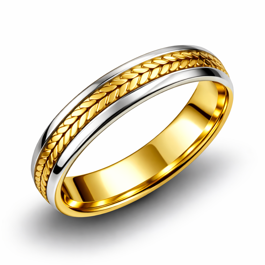 Anillo Alianza Bicolor Oro 18K