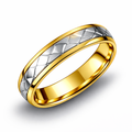 Anillo Alianza Bicolor Oro 18K