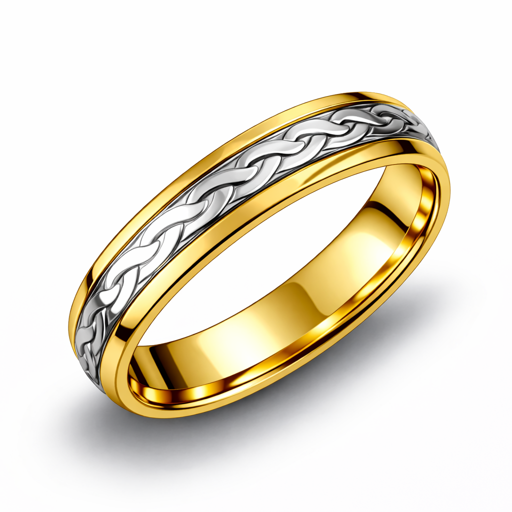 Anillo Alianza Bicolor Oro 18K
