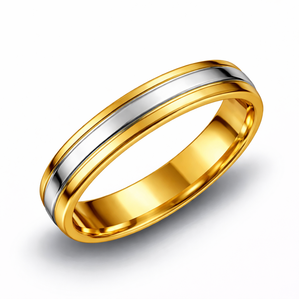 Anillo Alianza Bicolor Oro 18K