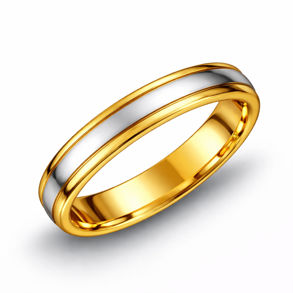 Anillo Alianza Oro 18K Bicolor