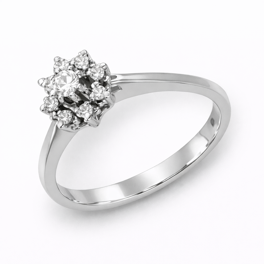 Anillo de Compromiso en Oro Blanco 18K