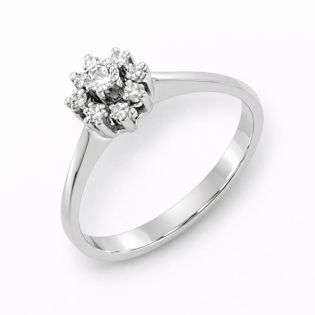 Anillo de Compromiso en Oro Blanco 18K
