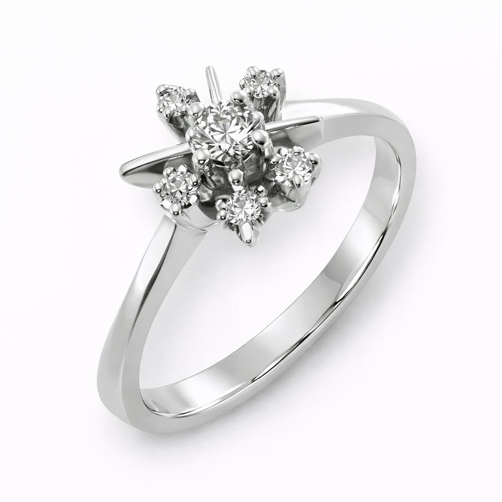 Anillo de Compromiso Oro Blanco 18K