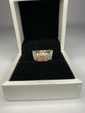 Anillo de plata 970 con oro 14k y piedra morganita mujer
