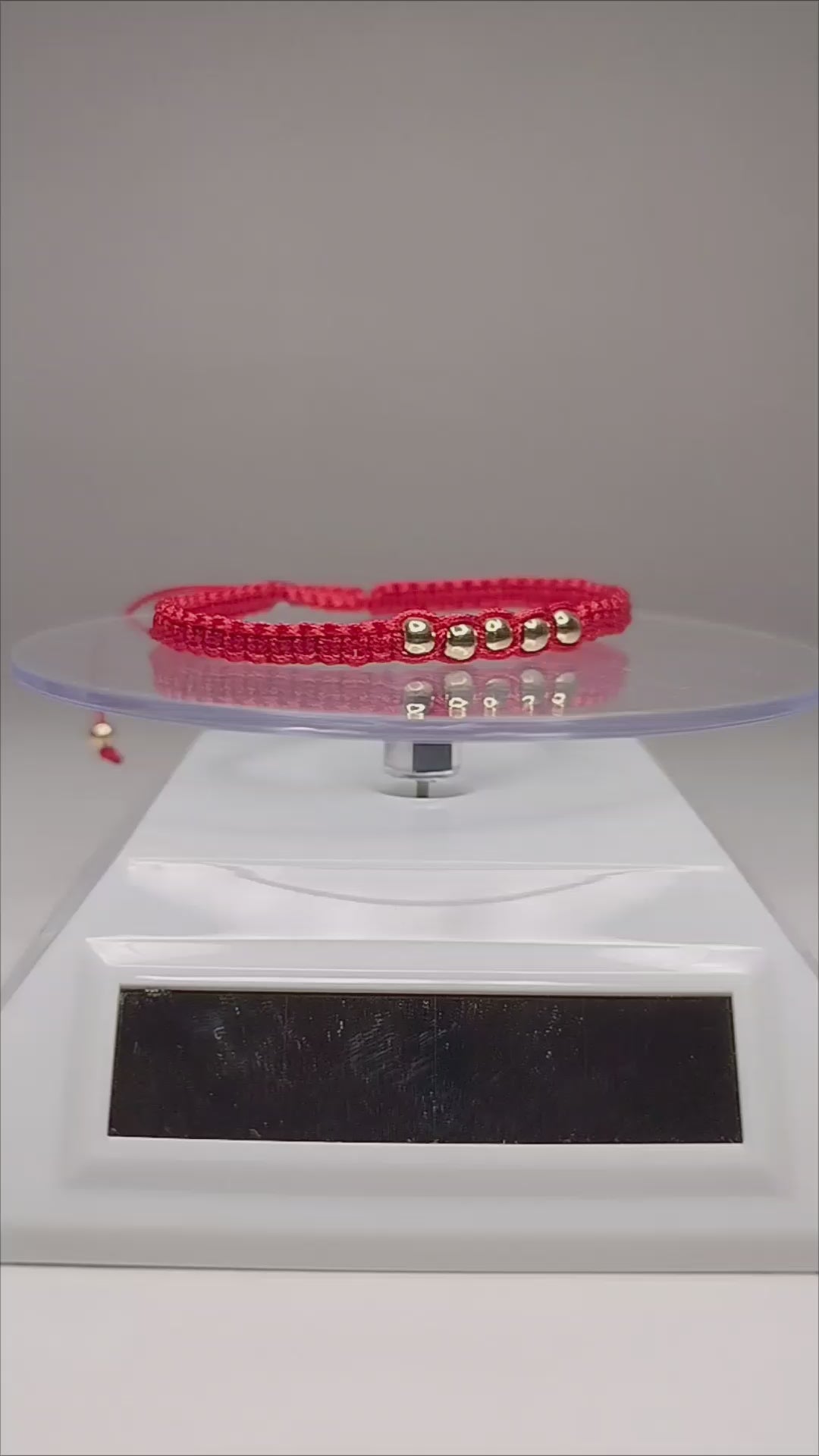 Pulsera hilo rojo oro 18k 7 bolitas mujer ajustable