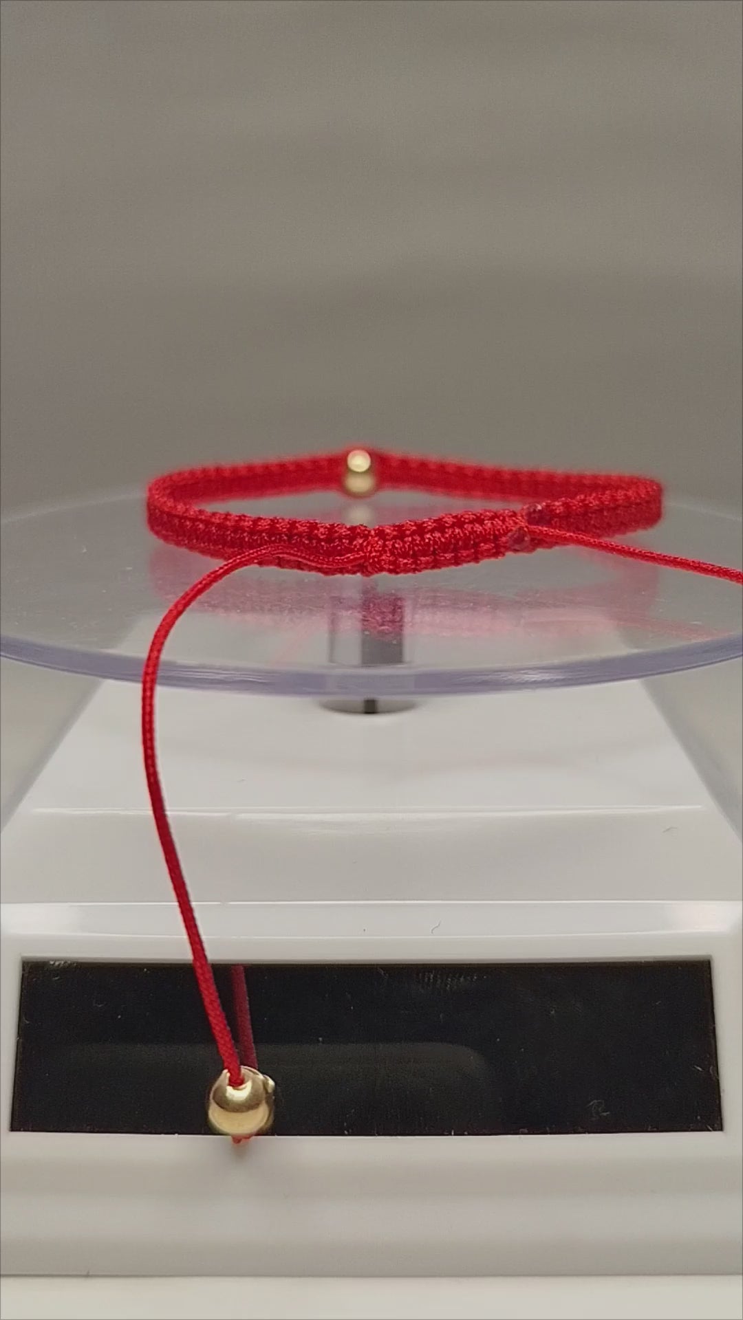 Pulsera hilo rojo oro 18k 3 bolitas hombre ajustable