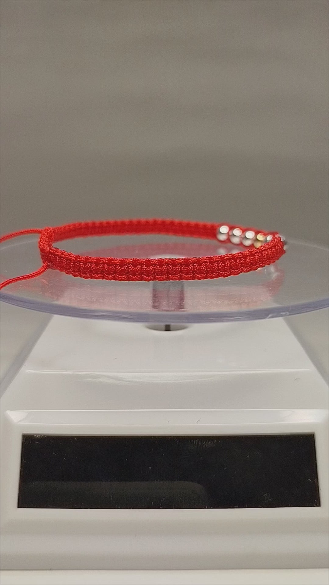 Pulsera hilo rojo oro 18k y plata 950 1 y 8 bolitas mujer ajustable