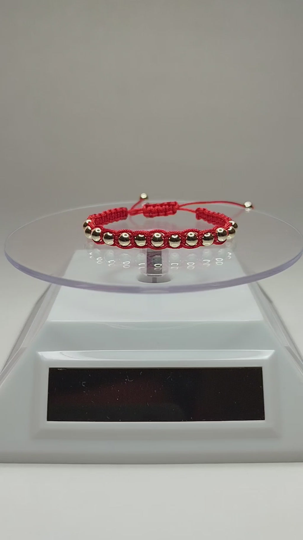 Pulsera hilo rojo oro 14k 18k niño niña 15 pelotitas ajustable