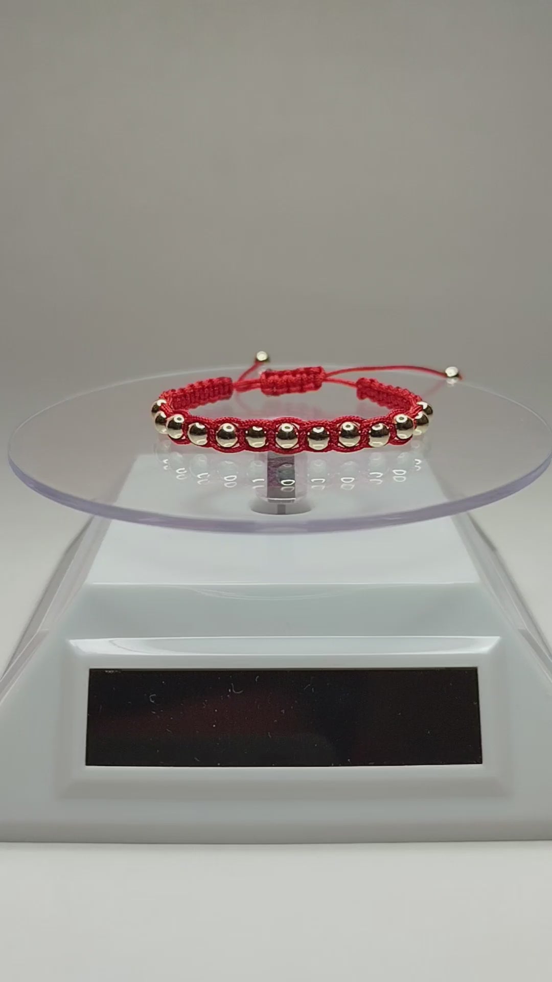 Pulsera hilo rojo oro 14k 18k niño niña 15 pelotitas ajustable