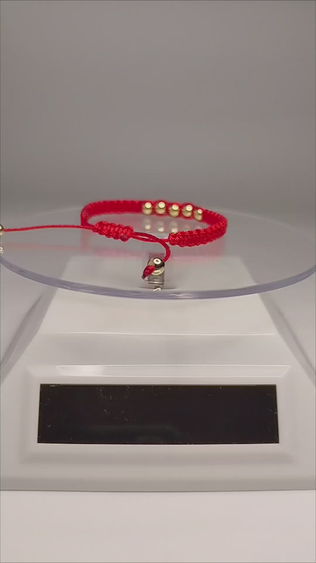 Pulsera hilo rojo oro 14k 18k niño niña 7 pelotitas ajustable protección