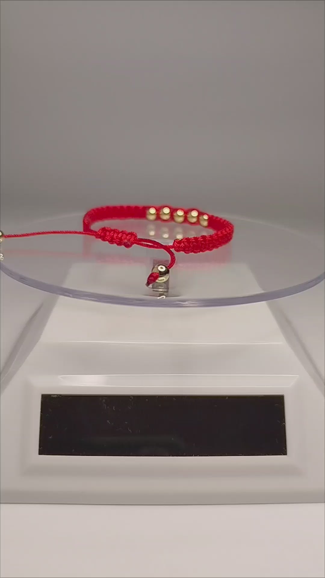 Pulsera hilo rojo oro 14k 18k niño niña 7 pelotitas ajustable protección