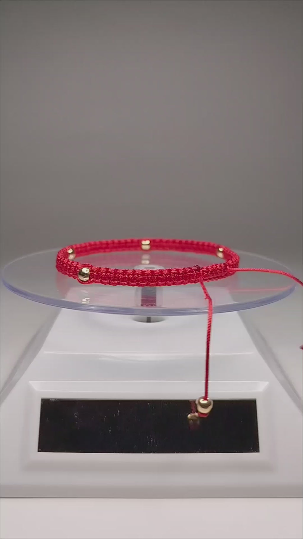 Pulsera hilo rojo oro 18k 6 bolitas mujer ajustable
