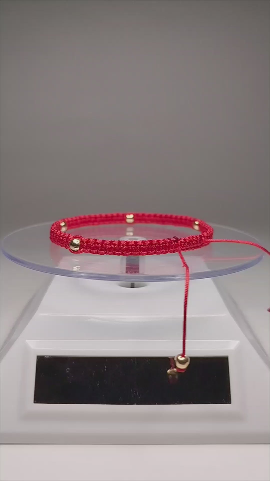 Pulsera hilo rojo oro 18k 6 bolitas mujer ajustable