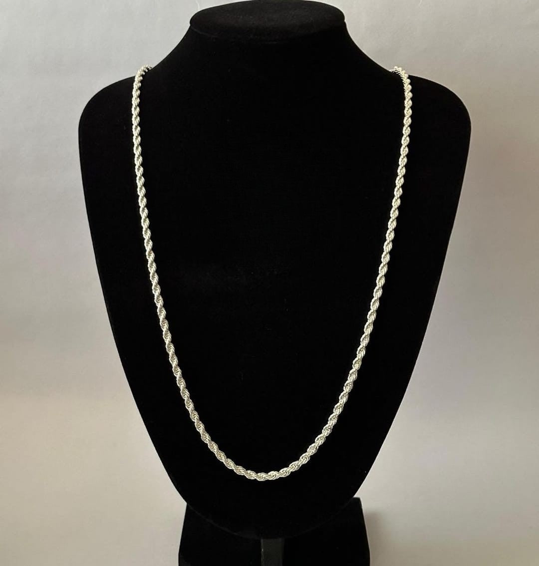 Cadena plata 925 estilo turbillon hombre elegante