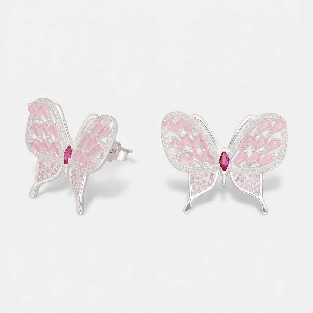 Aro mariposa plata 925 circones baguette multicolor