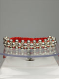 Pulsera hilo rojo con 51 balines de plata 950 ajustable hombre