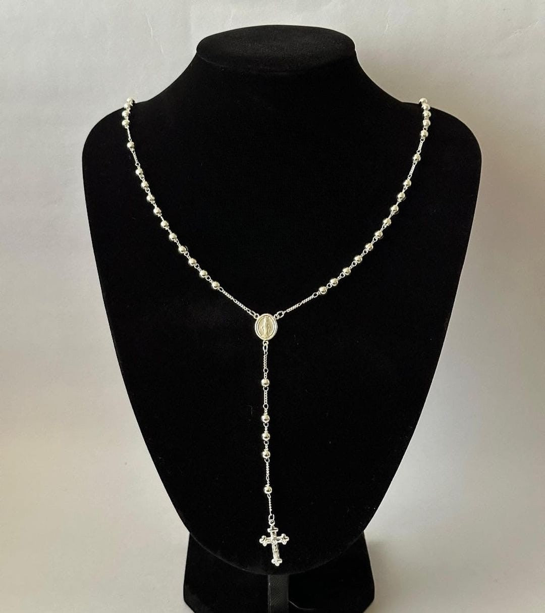Cadena plata 925 hombre diseño rosario