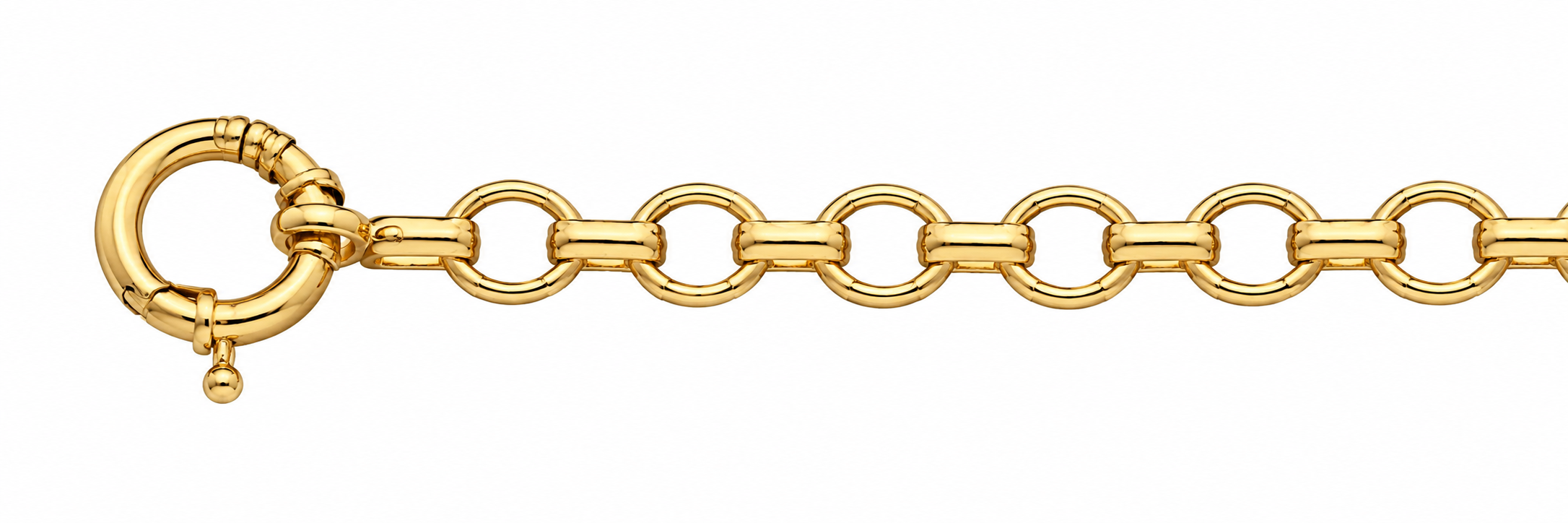 Pulsera Oro 18K Eslabón Circular Doble