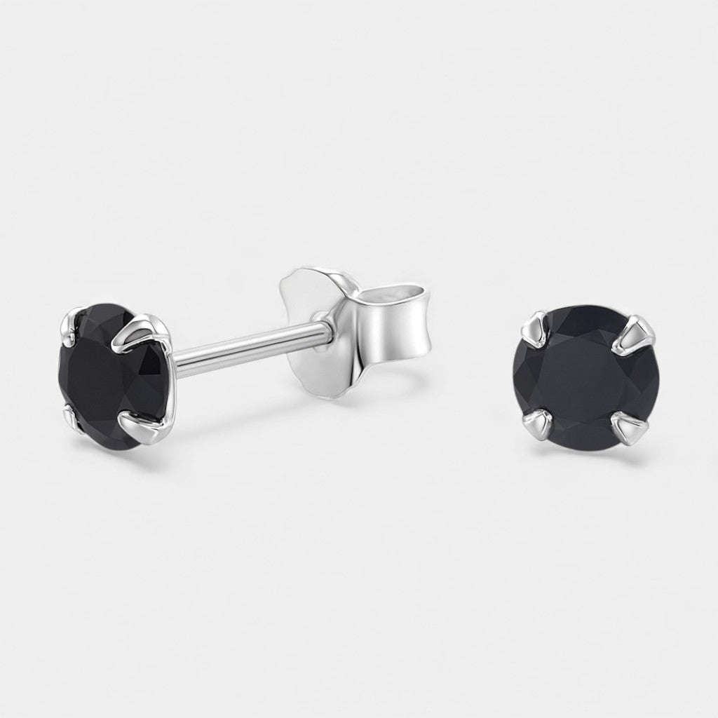 Aros plata 925 piedra onix 4mm