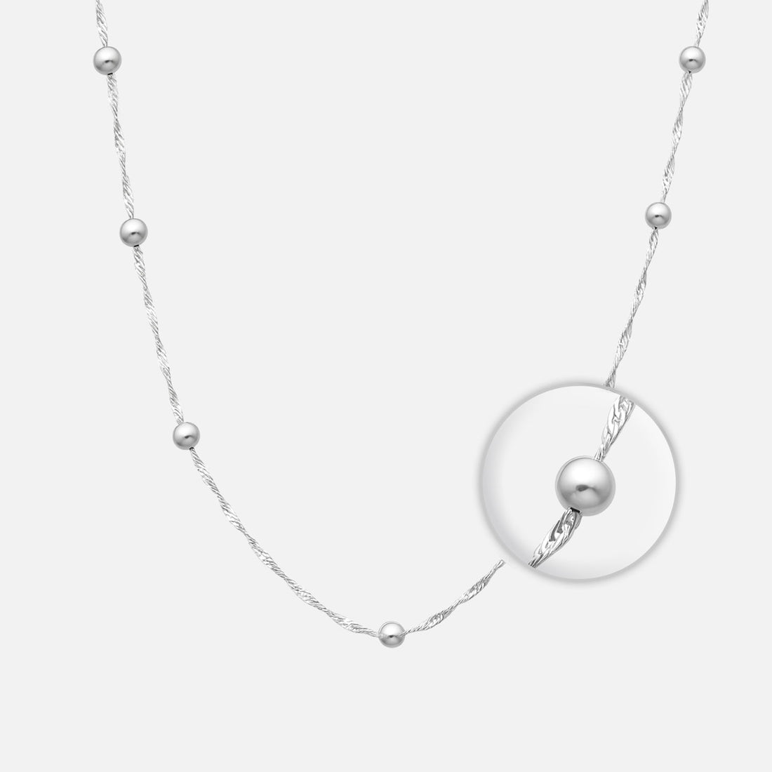 Cadena Singapur con Bolitas plata 925
