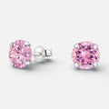 Aros plata 925 piedra rosa Francia 10mm