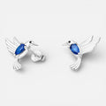 Aros plata 925 colibrí piedra zafiro