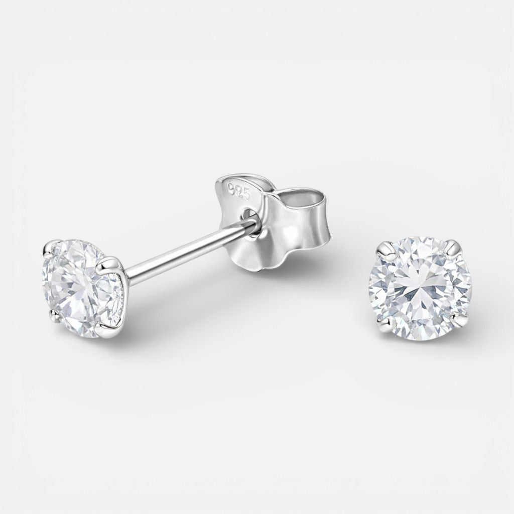 Aros plata 925 con circón 4mm
