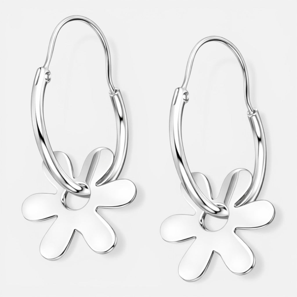 Argolla flor plata 925 16mm