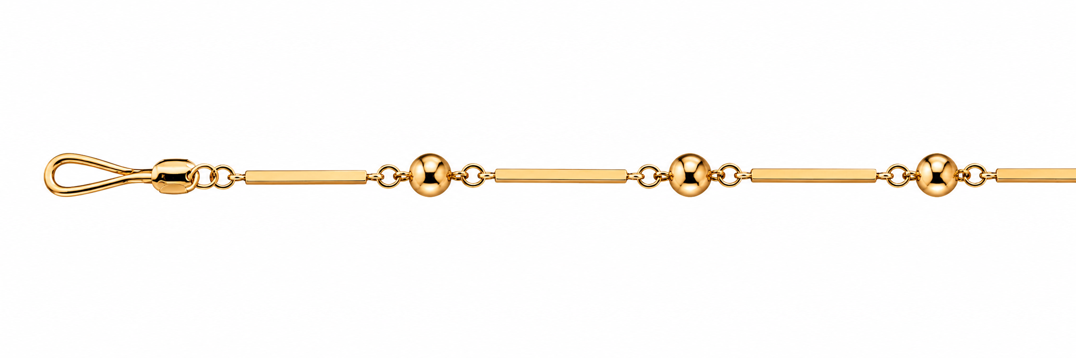 Pulsera Oro 18K Palito con Bolitas