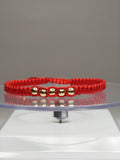 Pulsera hilo rojo oro 18k 7 bolitas mujer ajustable