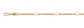 Pulsera Oro 18K Tubo Cuadrado con Perlas