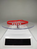 Pulsera hilo rojo con 7 balines de plata 950 ajustable mujer