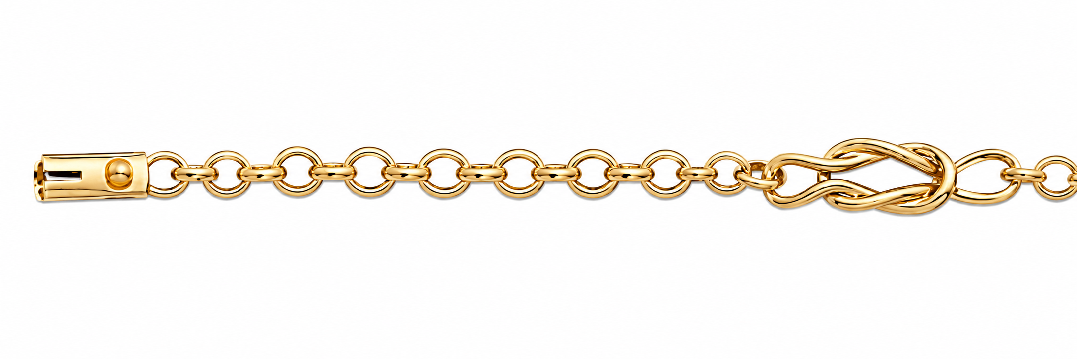 Collar Oro 18K Eslabón Circular Nudo Llano