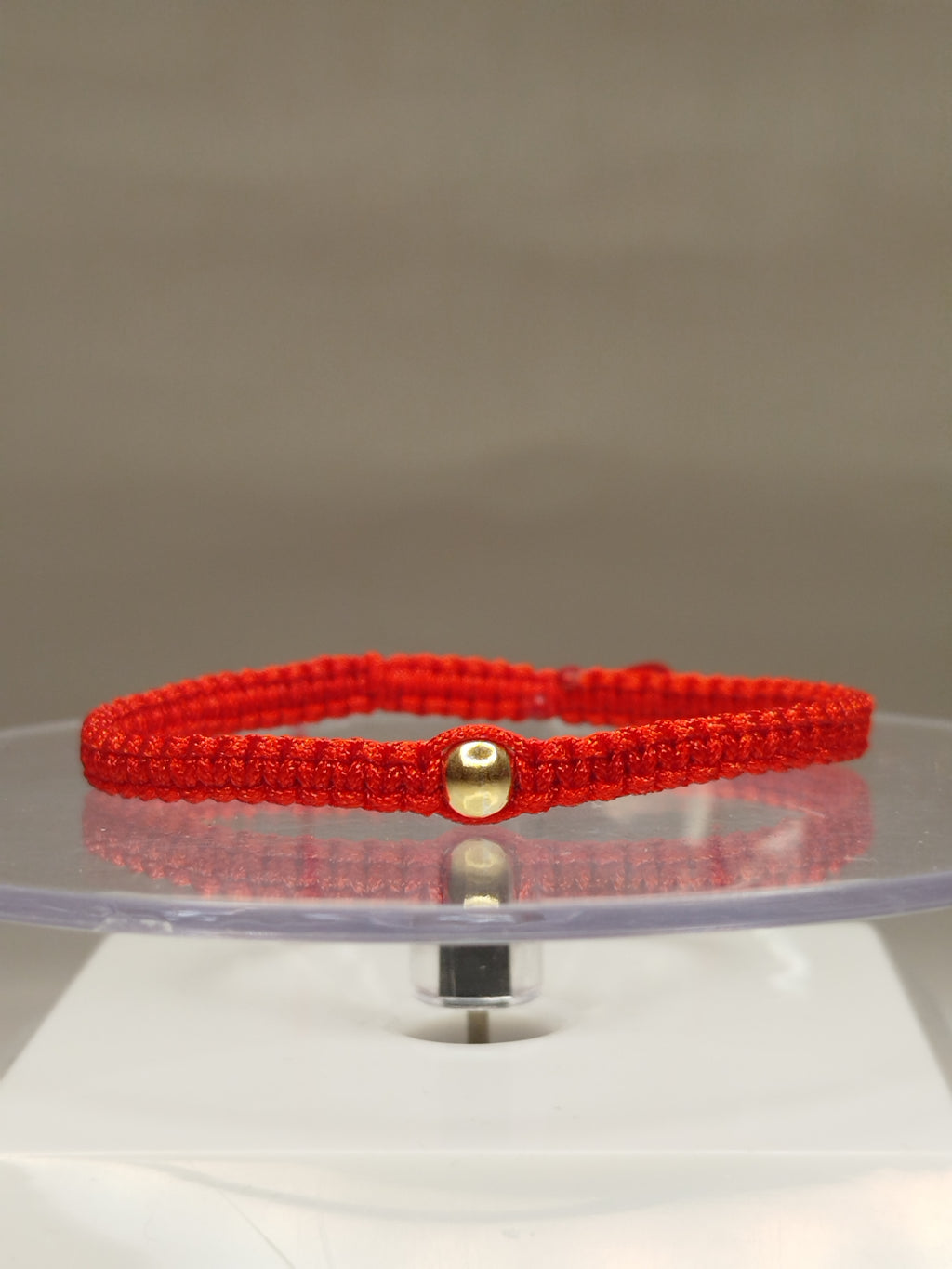 Pulsera hilo rojo oro 18k 3 bolitas hombre ajustable