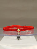 Pulsera hilo rojo oro 18k 3 bolitas hombre ajustable