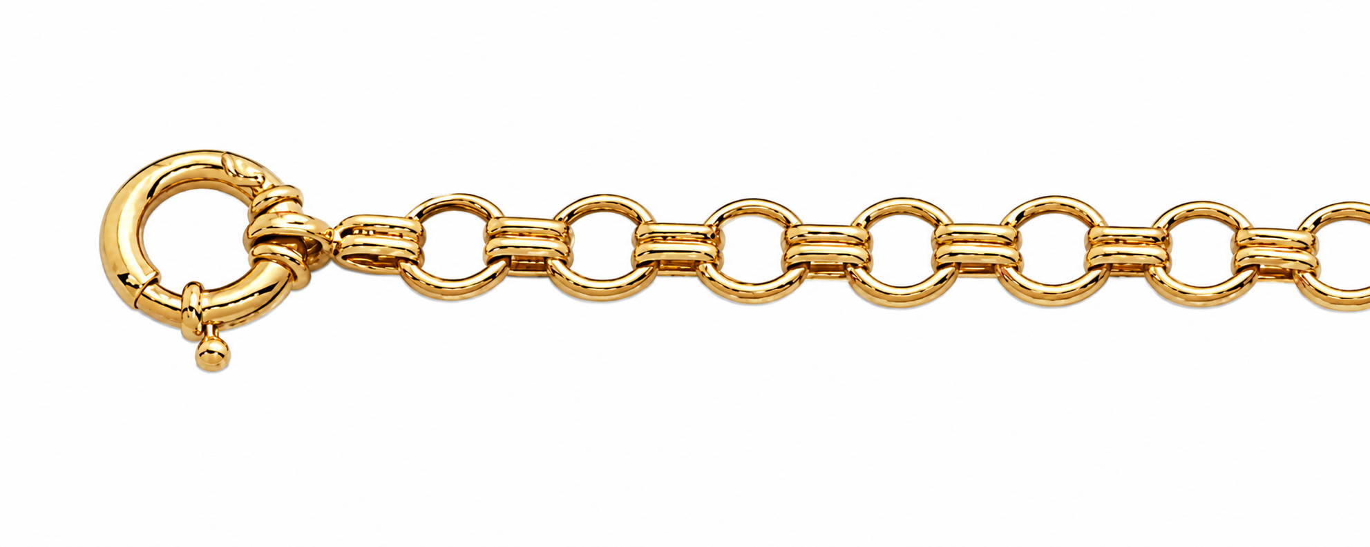 Collar Oro 18K Eslabón Circular Doble