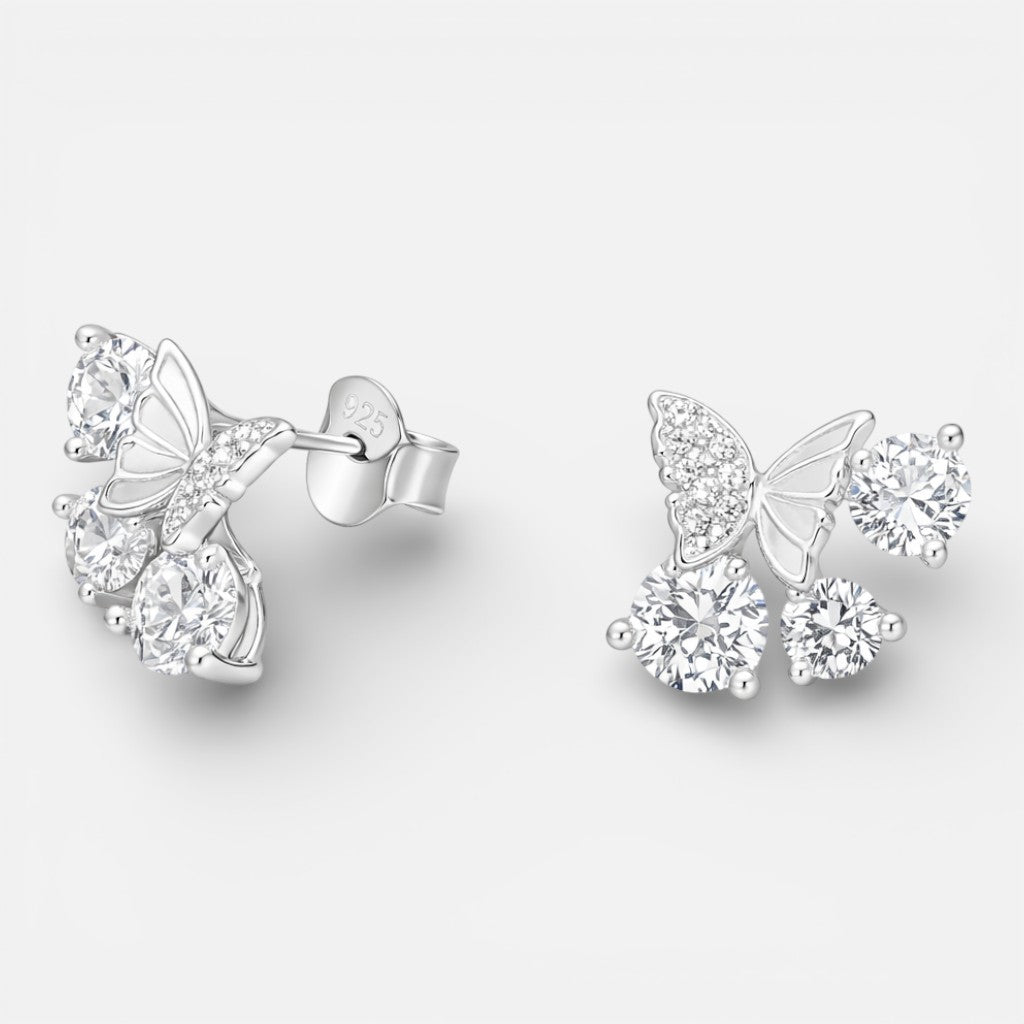 Aros mariposa plata 925 trilogía