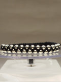 Pulsera hilo negro con 30 balines de plata 950 ajustable mujer