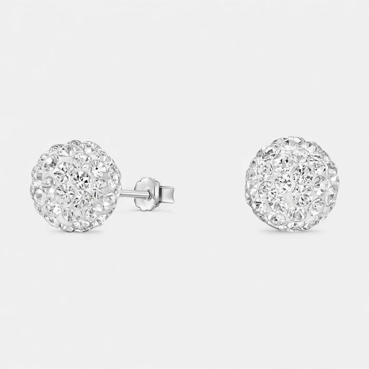 Aros esferas strass 10mm