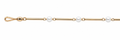 Collar Oro 18K Tubo Cuadrado con Perlas