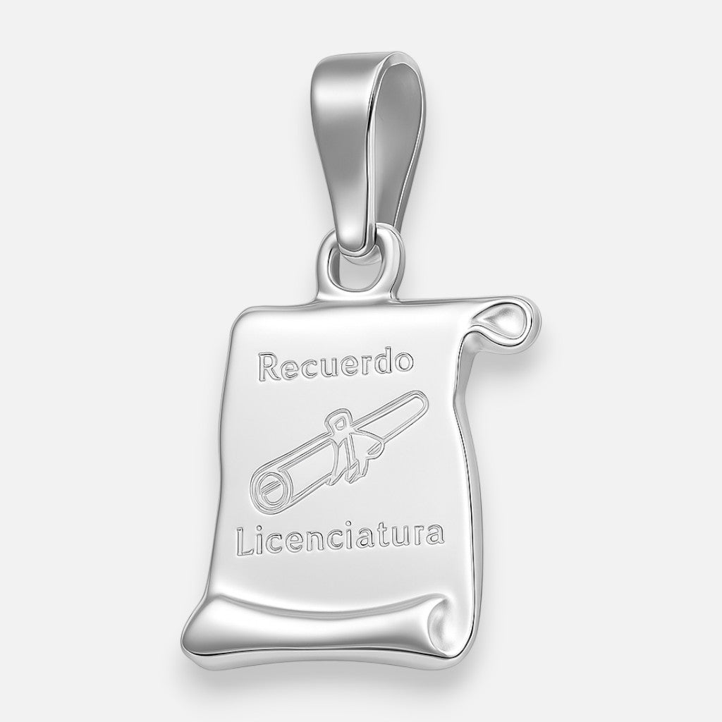Colgante Pergamino Diploma Licenciatura plata 925