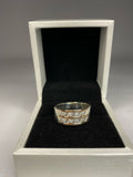 Anillo de plata 970 con oro 14k y cristales brillantes mujer