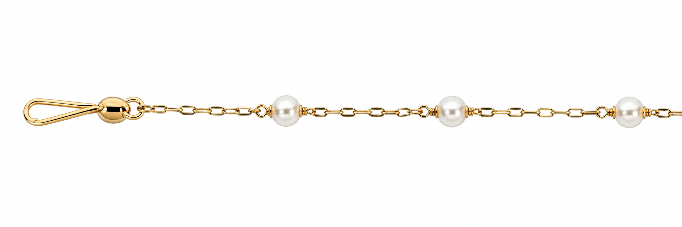 Collar Oro 18K Cadena con Perlas