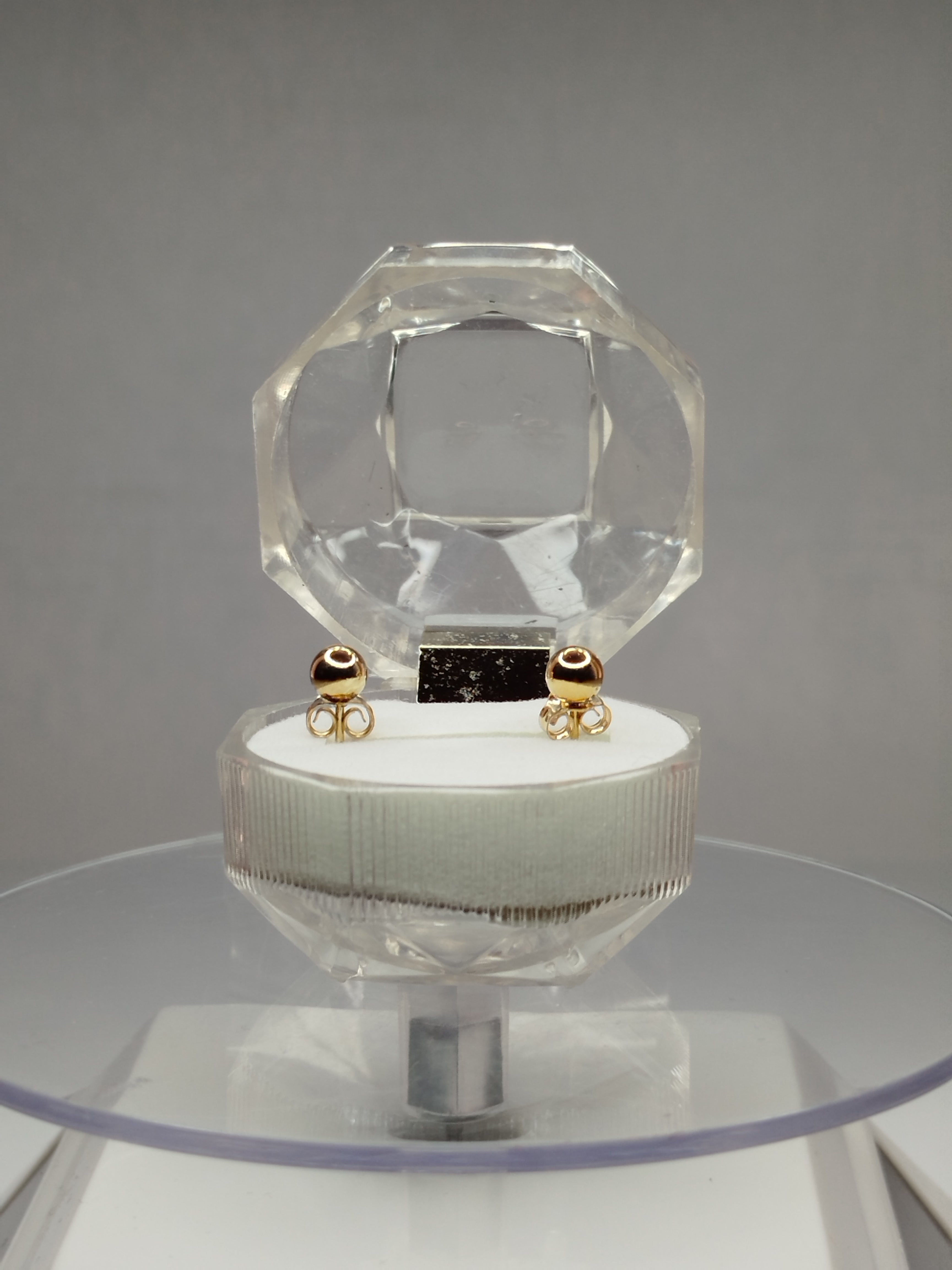 Aros bolitas de oro 14k hombre