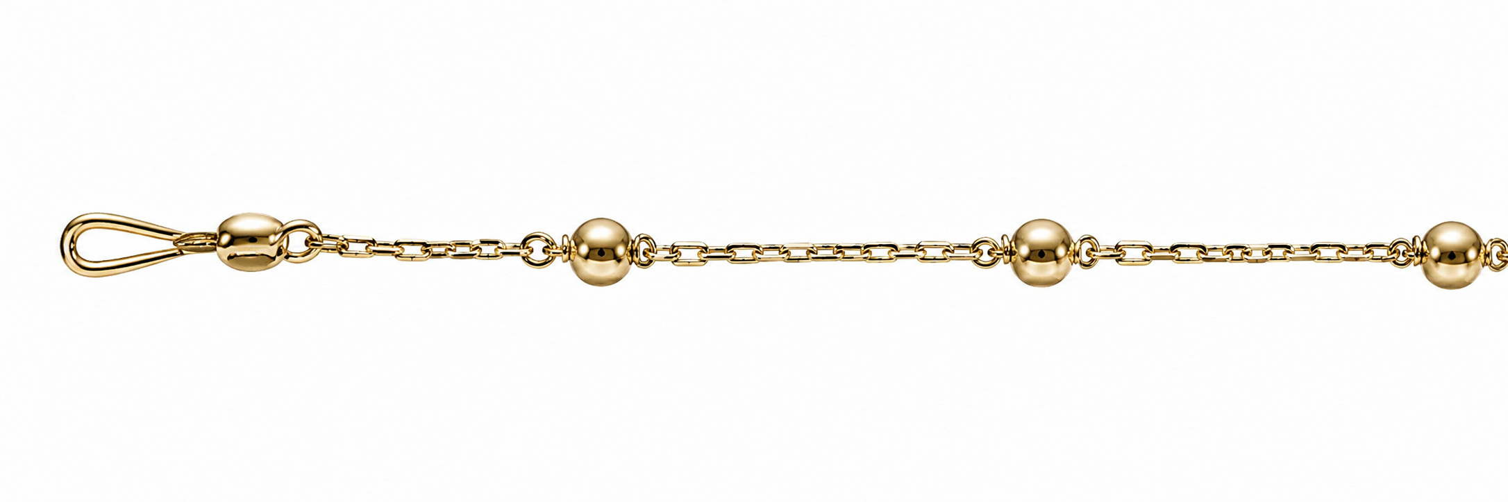 Collar Oro 18K Eslabón Torcido con Bolitas