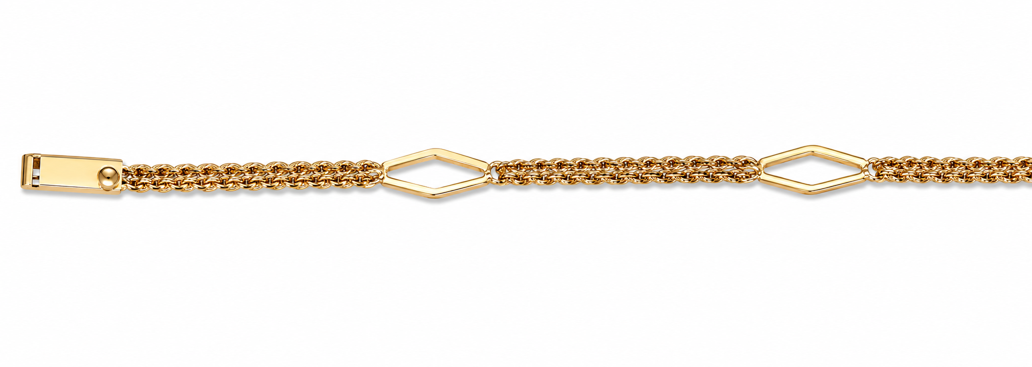 Collar Oro 18K Turbillón Inglés con Rombos