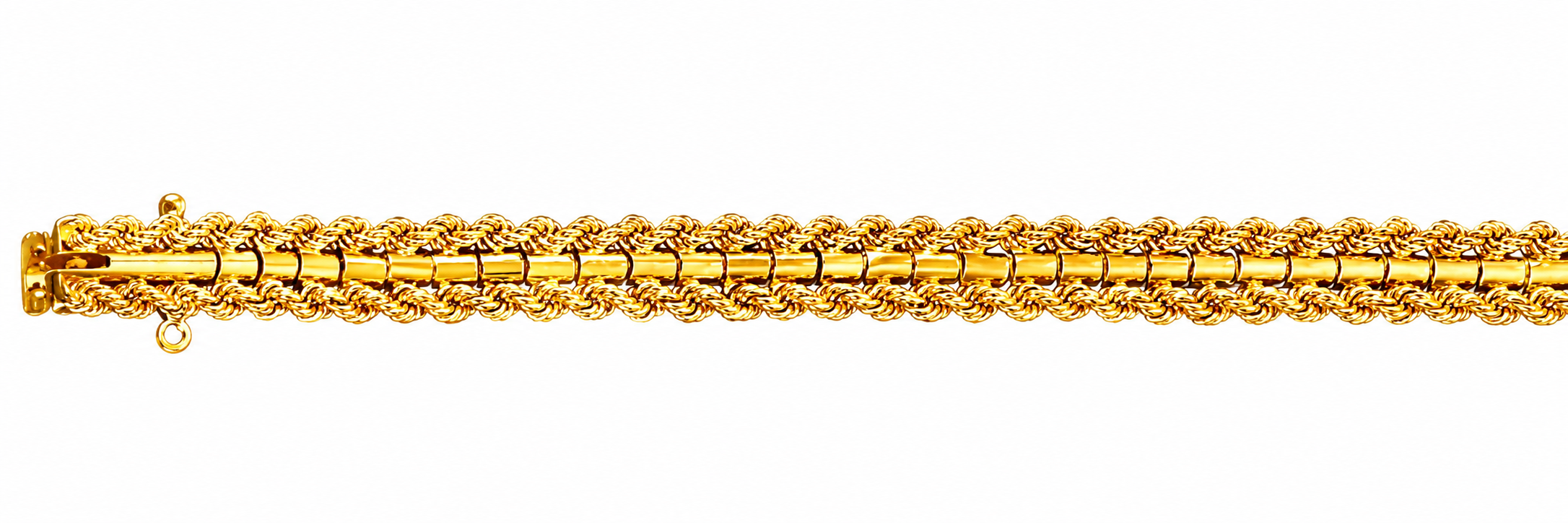 Pulsera Oro 18K Turbillón Tubo Liso